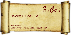 Hevesi Csilla névjegykártya